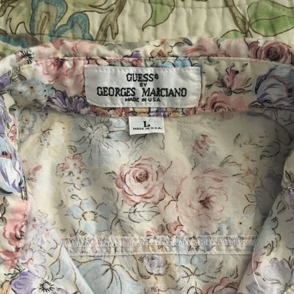 Vintage 90s floral print guess button down shirt - Picture 4 of 4